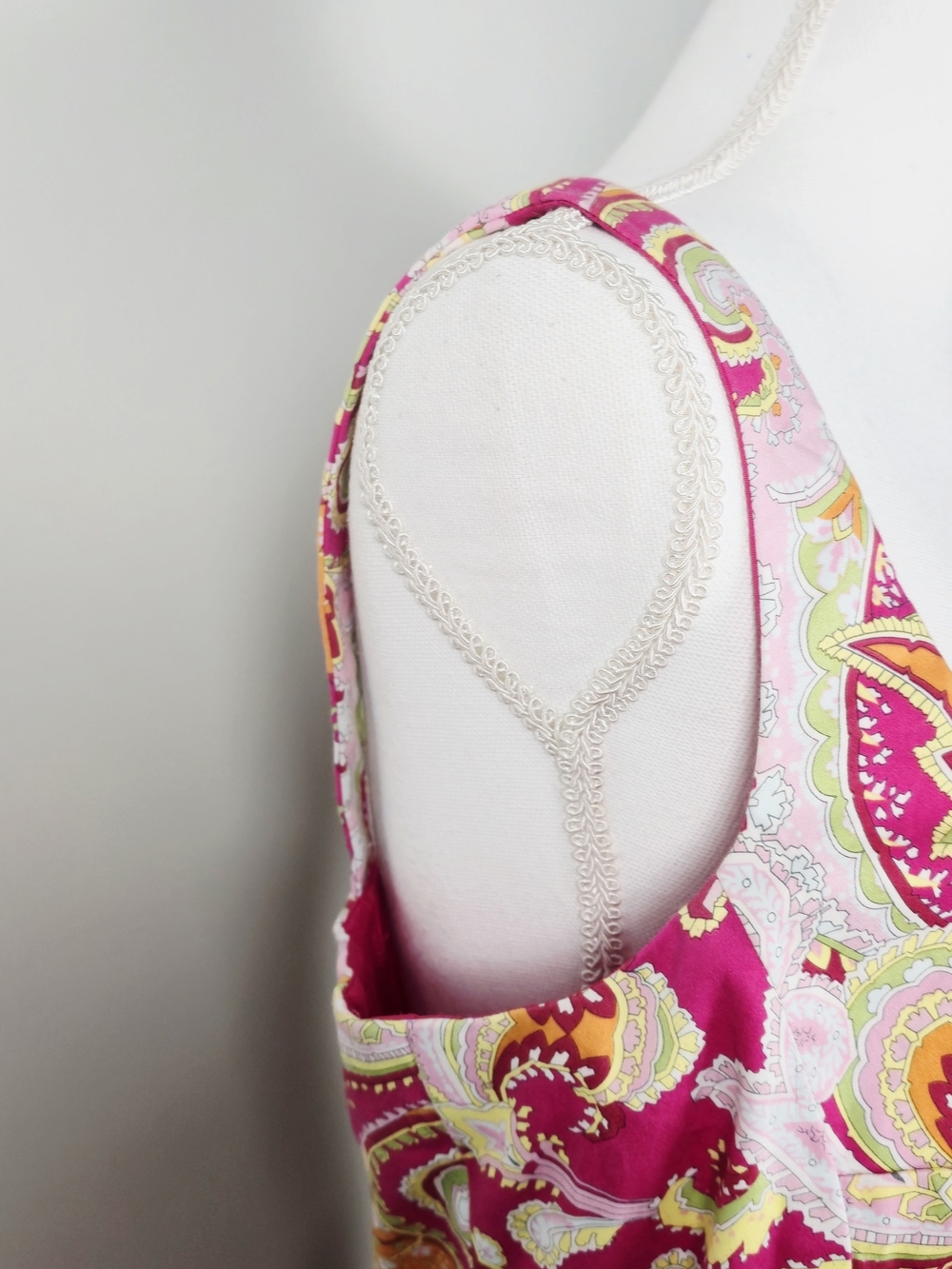 Lauren Ralph Lauren Pink, Yellow & Green Paisley Midi Dress - Picture 4 of 12